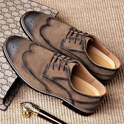 Shoes – Lace-Up Derby Brogue Men's Brown Vintage