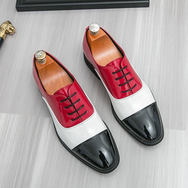 Shoes Polished Men's White Oxford Blue with