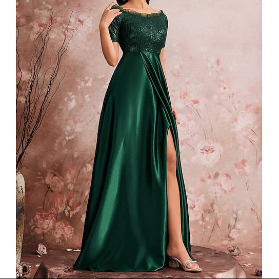 Bride A-Line of Formal Mother Gown Evening Sparkle the Dress