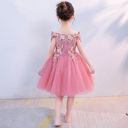 3/4 Girls' Party Toddler Sequin Girl Flower Dress