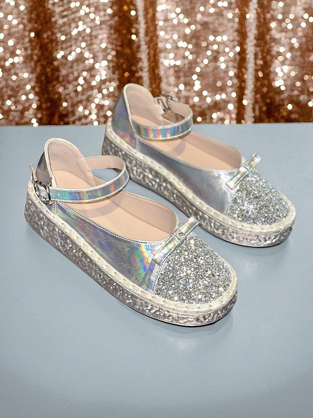 Holographic Jane Glitter Women's Mary Platform Shoes
