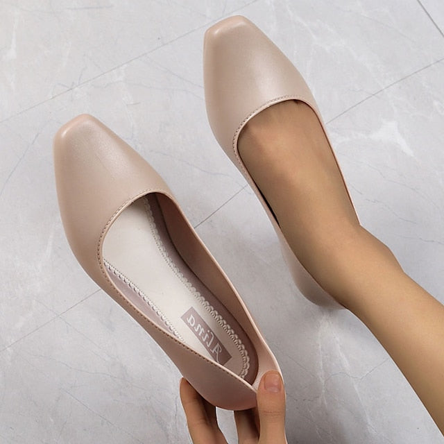 Slip-On Toe Low Black Heel Women's – Classic Pumps Round