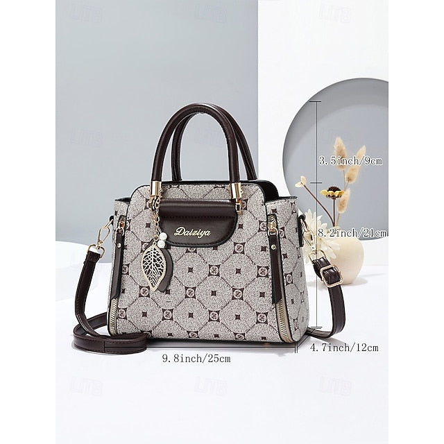 Women's Elegant Accents Leather Faux and Red Handbag with