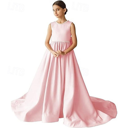 Girl Girls' Communion Flower Party First Dress