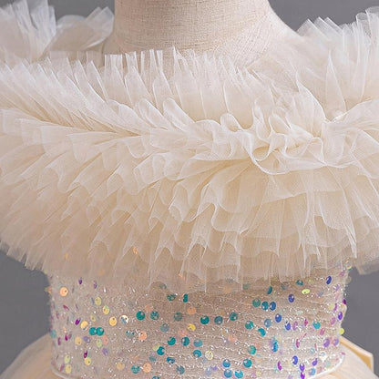 Kids Party Sequin Sleeveless Girls' Dress Girl Flower