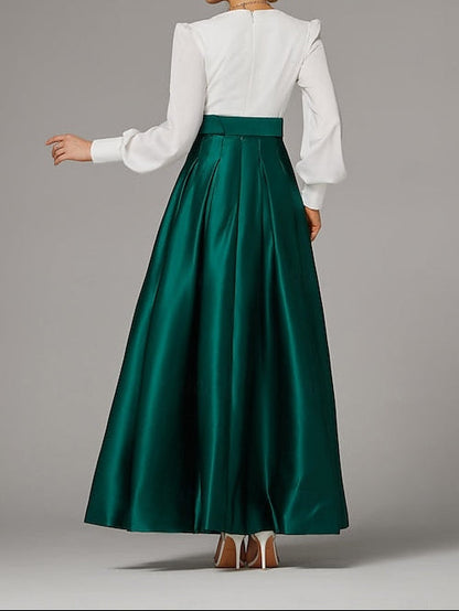 Gown Evening Guest Wedding Floor A-Line Split High Dress Formal