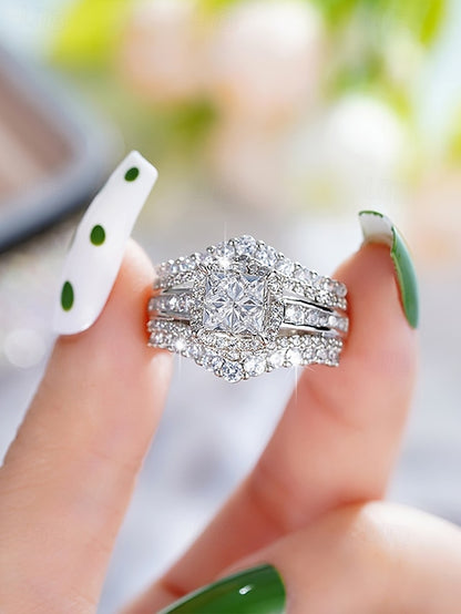 Zirconia Cubic Luxury Ring Wedding with Set