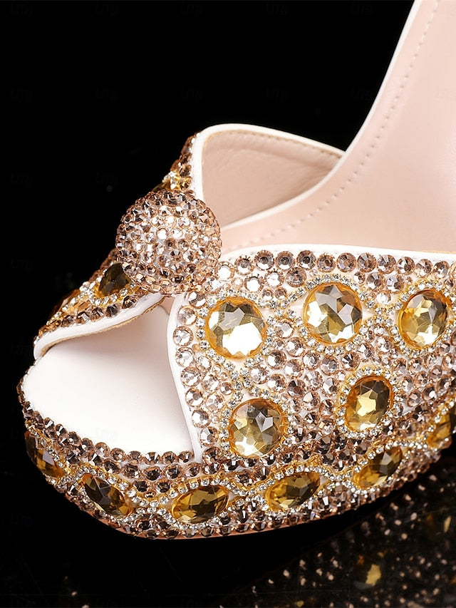 Glamorous Platform Crystal-Embellished Women's with Sandals