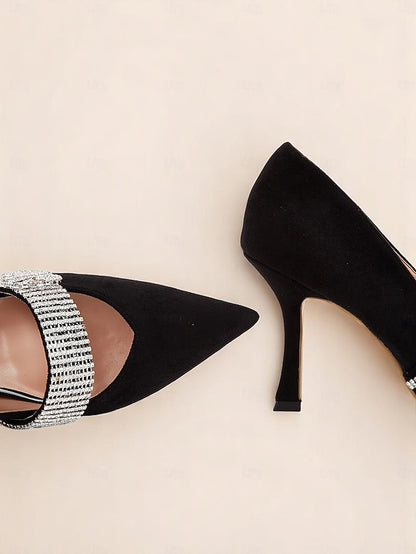 Slingback Pumps with Rhinestone-Embellished Women's