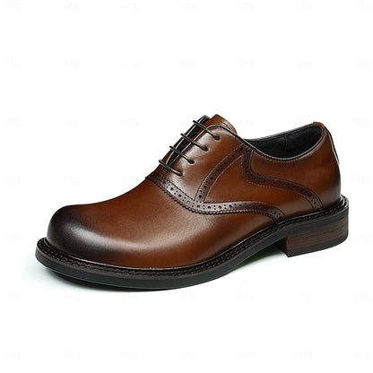 First Genuine Leather Shoes- Layer Men's Oxford