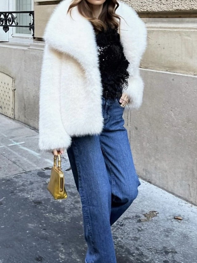 Women's Furs Leathers Warm Faux Fur Comfortable Coat