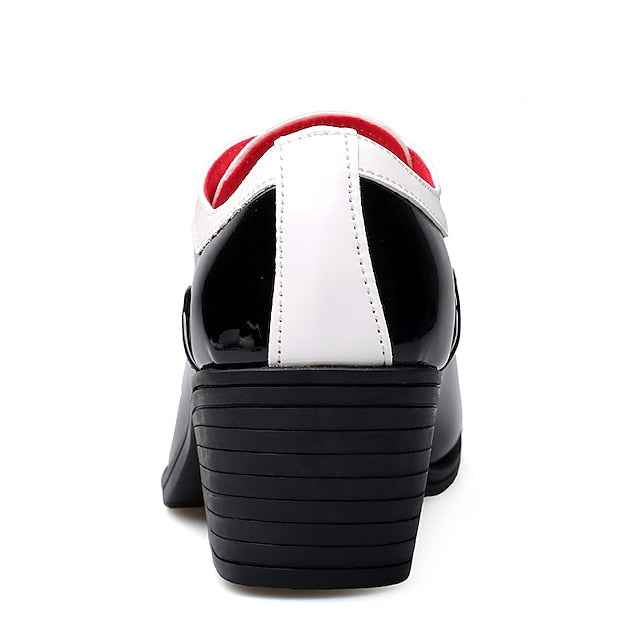 Shoes Red Oxford and White Faux Leather Patent Men's –