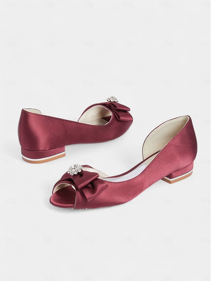 satin a luxurious in crafted Elegant flats sparkling with