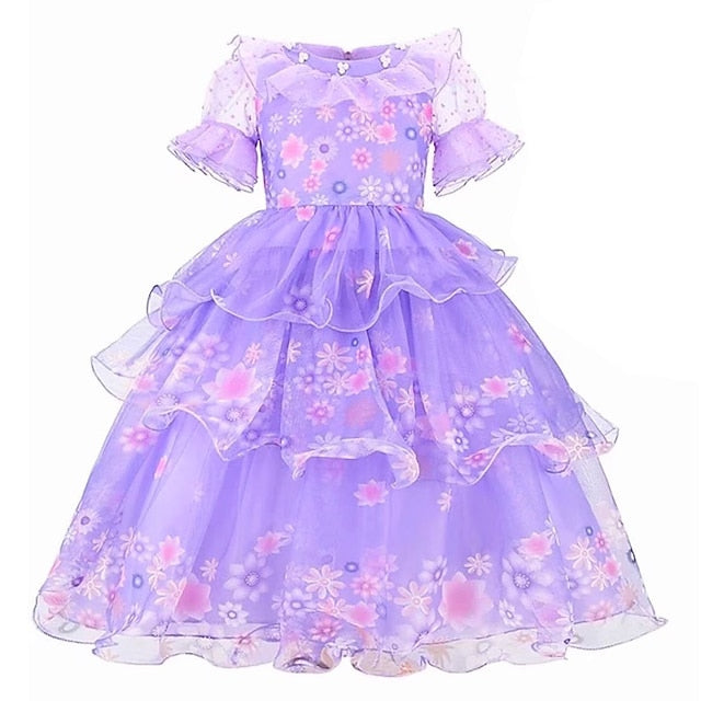 Isabela Girl Dress Encanto Madrigal Princess Fairytale Flower
