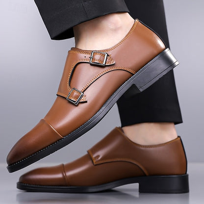 Shoes – Elegant Strap Double Leather Men's Monk