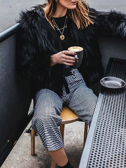 Furs Women's Faux Leathers Warm Coat Fur Comfortable