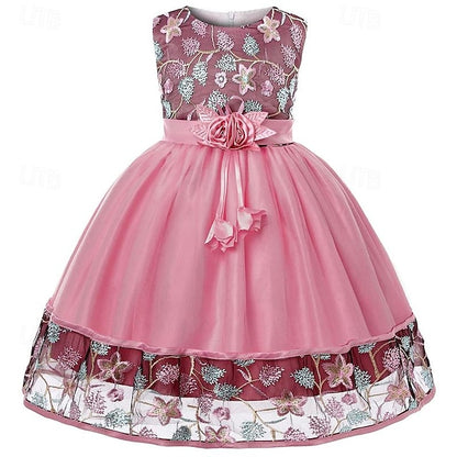 Sleeveless Girl Flower Girls' 3D Party Dress