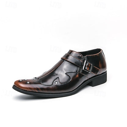 Monk Shoes Strap Leather Black Men's – Formal