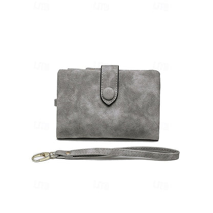 with Leather Women's Wrist Strap Faux Pink Wallet –