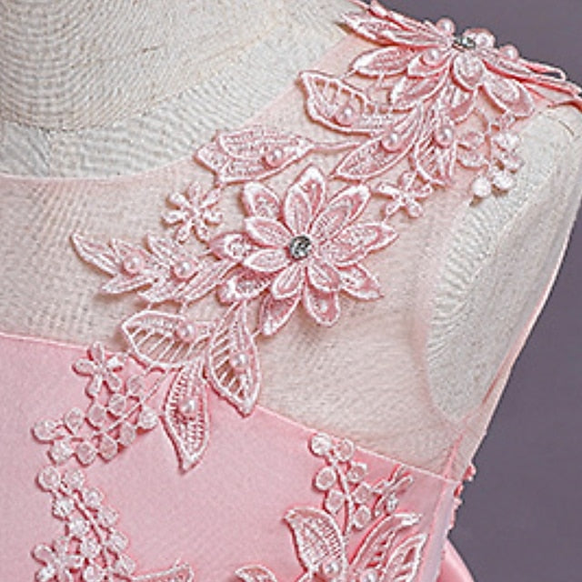 Dress Kids Solid Girls' Floral A Colored Line