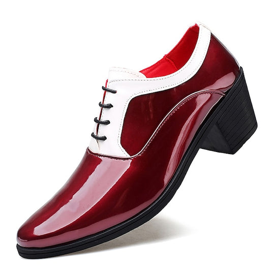 Shoes Red Oxford and White Faux Leather Patent Men's –