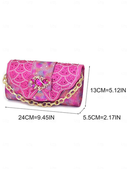 Gold Slingback and Heels Matching Rhinestone Women's Clutch