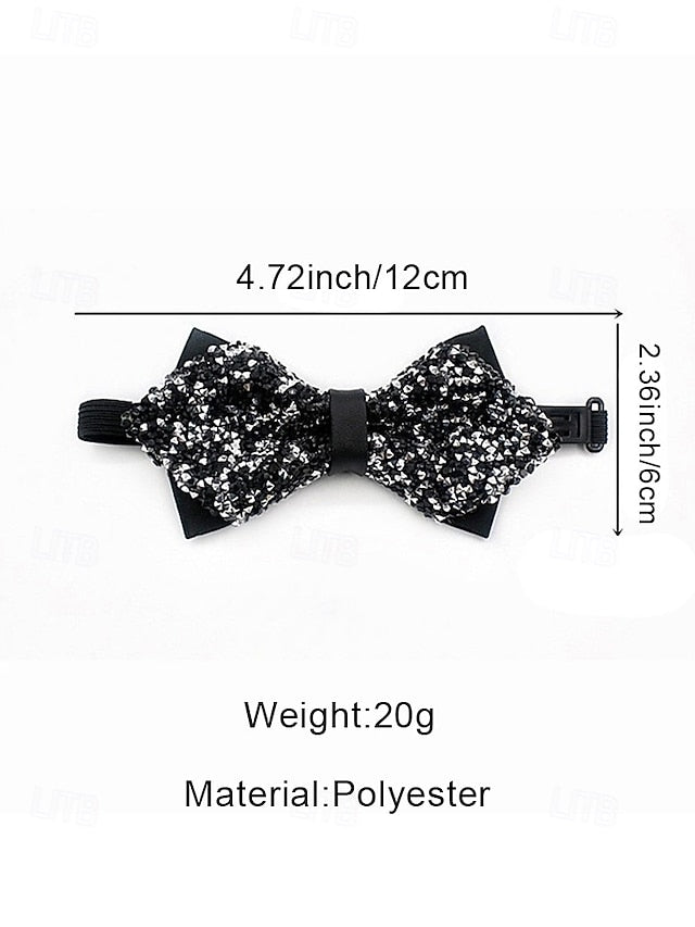 – Bow Sparkling Sequins Tie Men's Polyester Christmas