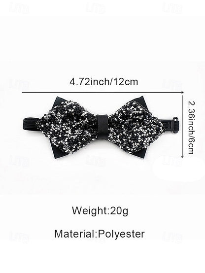 – Bow Sparkling Sequins Tie Men's Polyester Christmas