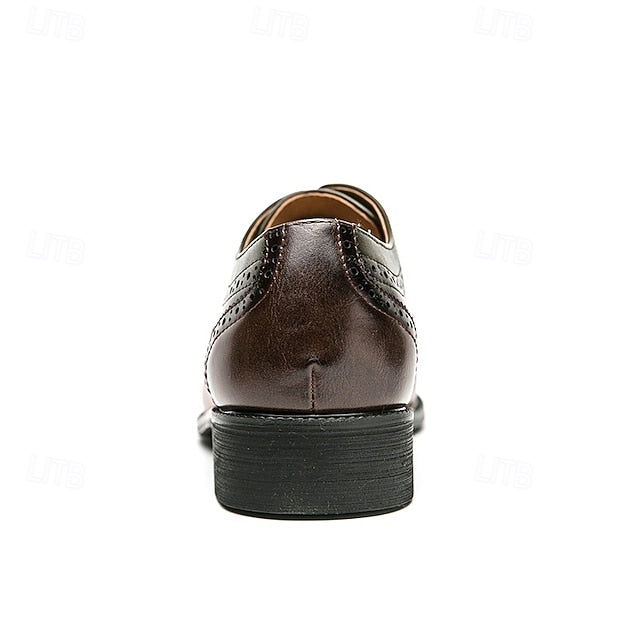 Oxford Wingtip Brown Men's and Shoes – Black Faux Leather