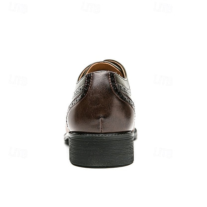 Faux and – Shoes Men's Oxford Black Leather Brown Wingtip