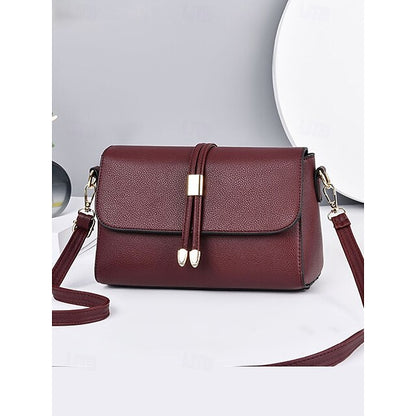 Burgundy Bags in Crossbody Leather Black Women's Faux and