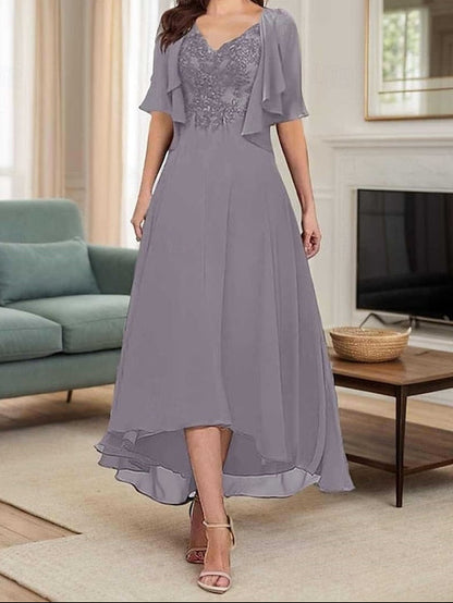 the Dress Elegant of Simple A-Line Neck Mother V Bride
