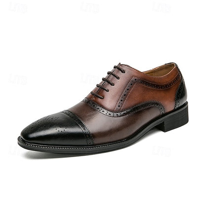 Oxford Wingtip Brown Men's and Shoes – Black Faux Leather