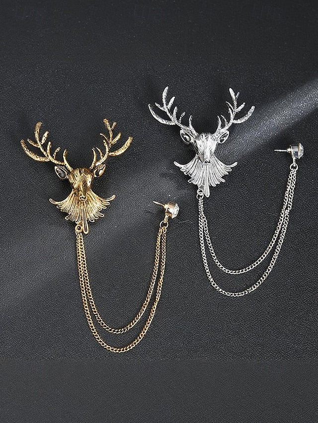 Men's with Lapel Pin Christmas Brooch Deer