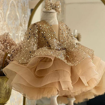 Girls' Kids Solid Color Dress Sleeve 3/4 Party Length