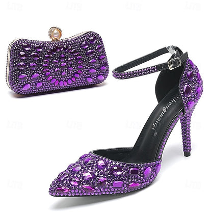High Rhinestone Shoes Heel Multicolor Wedding Women's with