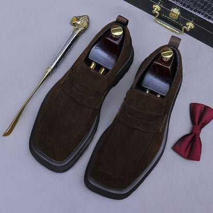 Cowhide Leather Men's Loafers Business Suede -Classic