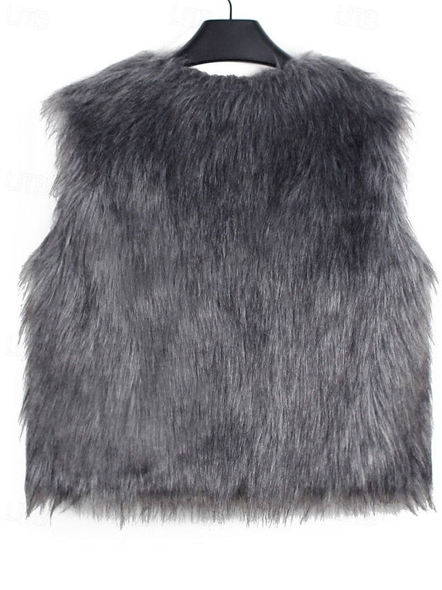 Leathers Faux Women's Fur Furs Coat Vest Comfortable
