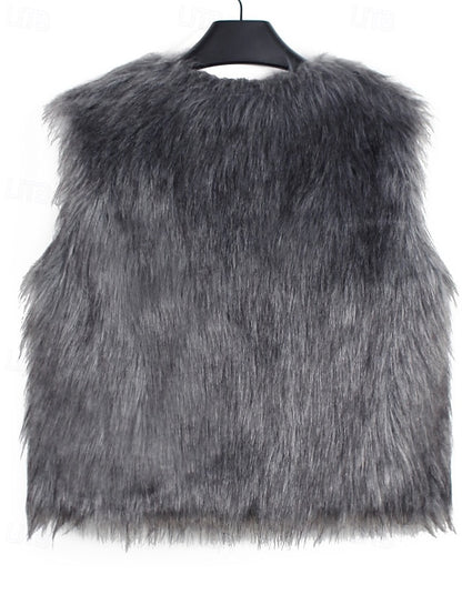 Leathers Faux Women's Fur Furs Coat Vest Comfortable