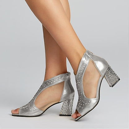 with Heeled Gold Peep Toe Sandals Elegant Women's Glitter