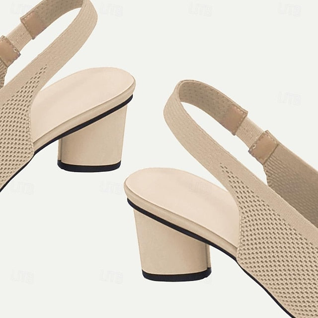 Plus Size Outdoor Flyknit Women's Shoes Heels Wedding