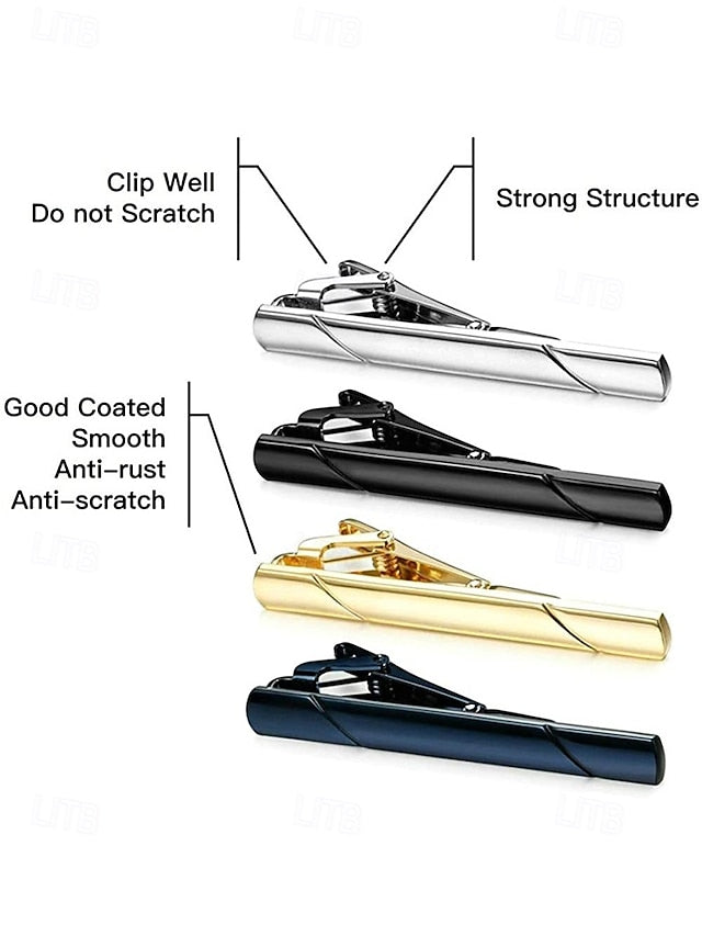 Men's Classic 7 Colors Tie Metal - Clip Available
