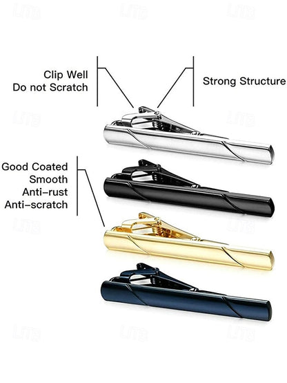 Men's Classic 7 Colors Tie Metal - Clip Available