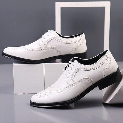 - Brogue Men's Formal Classic Oxford Shoes White