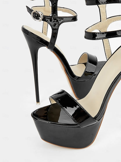 Heels Women's Patent Stiletto – High Platform Leather