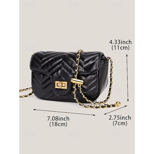 White Women's Leather with Bag Crossbody Gold Elegant Chain