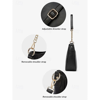 Bag Shoulder Leather Women's Chain Brown Gold Faux with