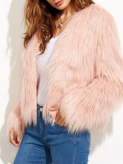 Furs Fur Comfortable Leathers Women's Coat Faux Warm