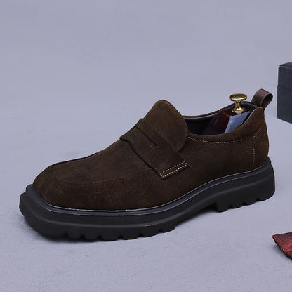 Cowhide Leather Men's Loafers Business Suede -Classic