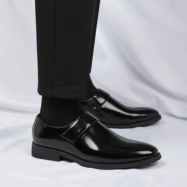 Leather Loafers Shoes Brown Slip-On Business Men's